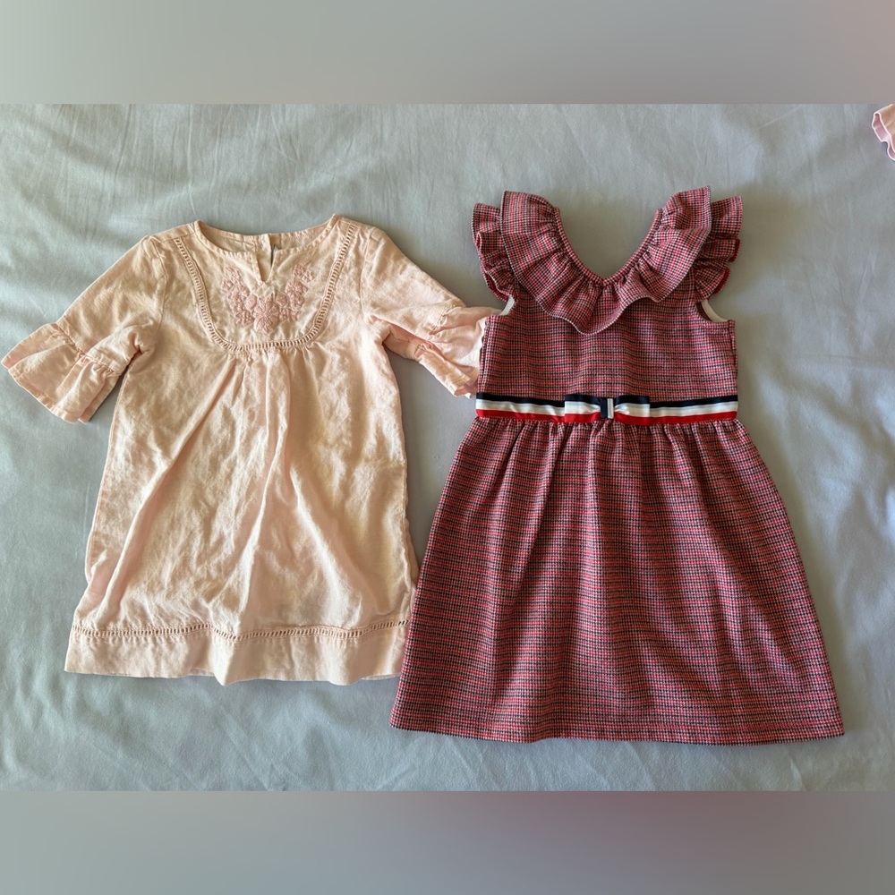 Janie and Jack Pink and Red Kids Dresses Set